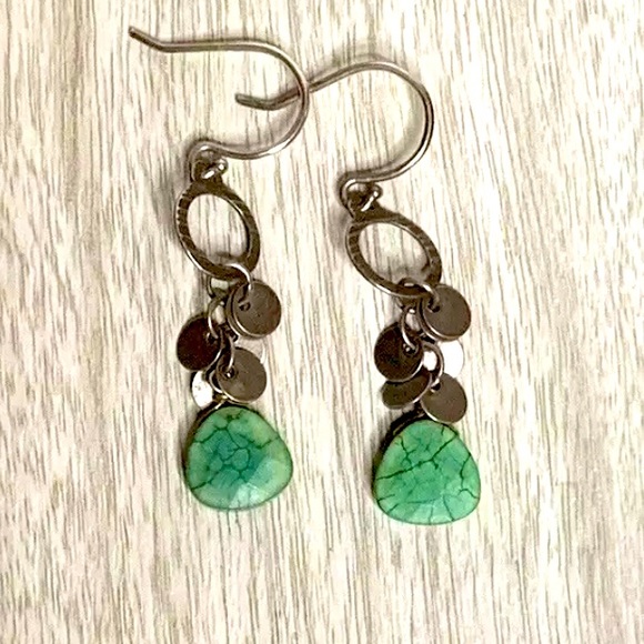 Silpada RARE Vintage Sterling Silver Howlite       Fresh Glow Dangle Earrings - Picture 4 of 6